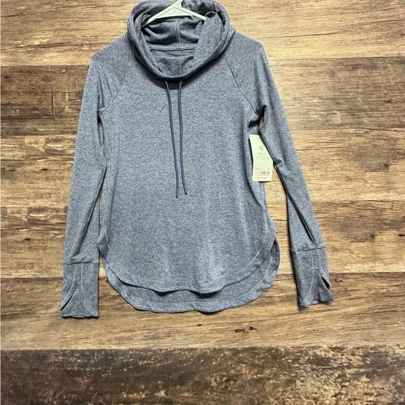 Athleta Uptempo Blue Lightweight Hooded Top - Picture 1 of 9